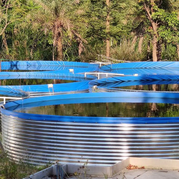 Contenedores grandes de plástico para peces, grandes peceras comerciales de acero galvanizado, 100000 litros para riego de granja, cría de peces